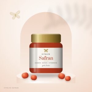 Pot de gummies Vitalys Safran, goût fraise